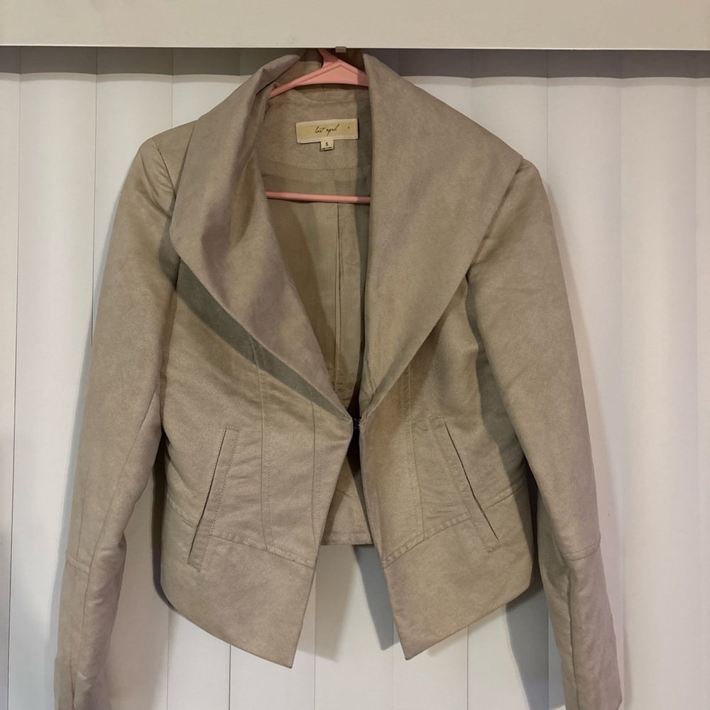 Lost April Women's Beige Suede-Look Jacket